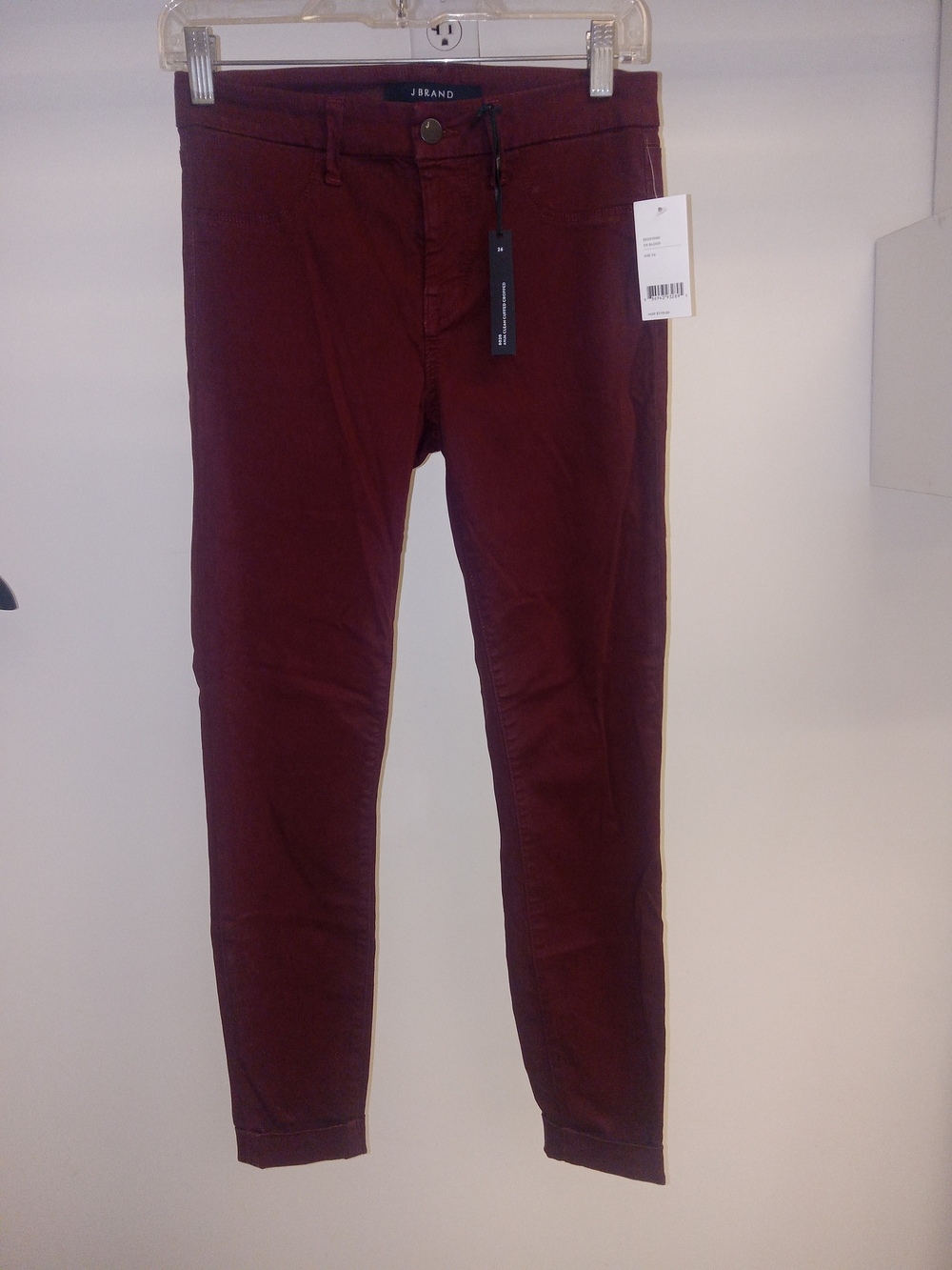 J Brand Women's Slim Pants in Deep Burgundy
